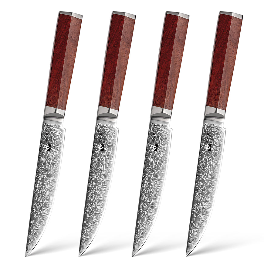 4pc Edge Series Damascus Steel Steak Knife Set