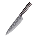 7" / 18cm Blade Damascus Steel Chefs Knife - Golden Thread Series