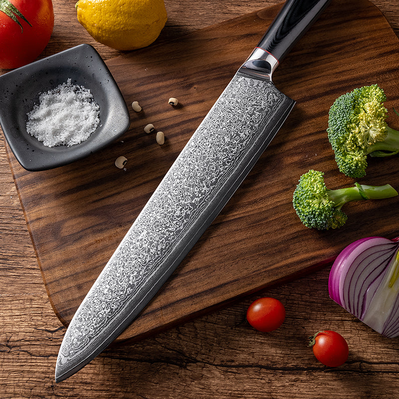 Damascus Steel Large Chefs Knife - Commercial Series