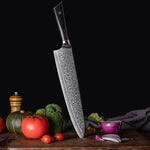 Damascus Steel Large Chefs Knife - Commercial Series