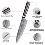 7" / 18cm Blade Damascus Steel Chefs Knife - Golden Thread Series