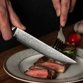 4pc Edge Series Damascus Steel Steak Knife Set