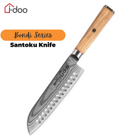 7" / 18 cm Damascus Steel Santoku Knife - Bondi Series