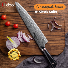 Damascus Steel Large Chefs Knife - Commercial Series