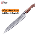 8" / 20cm Damascus Steel Sujihiki / Slicing Knife - Golden Shield Series