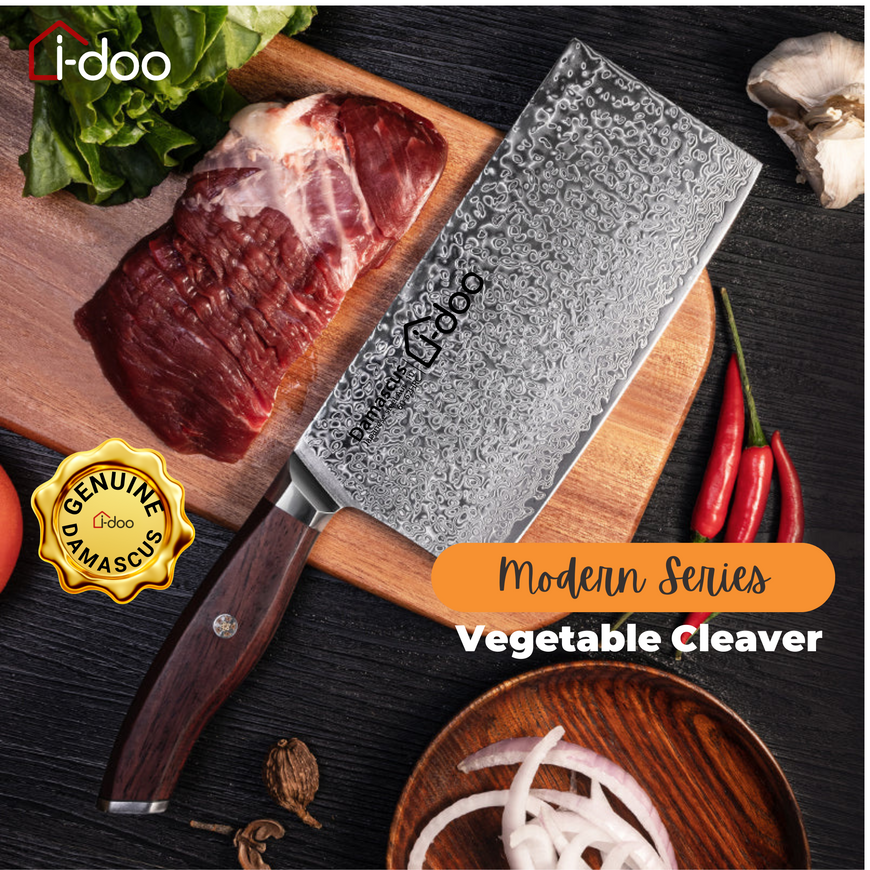 8" / 20cm Damascus Steel Vegetable Cleaver  Knife - Modern Series