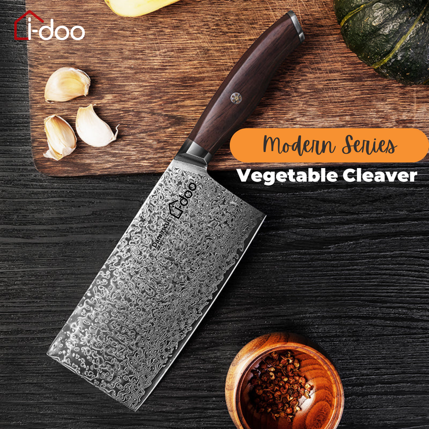 8" / 20cm Damascus Steel Vegetable Cleaver  Knife - Modern Series